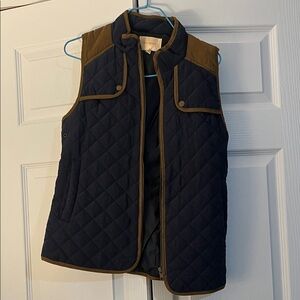 Skies Are Blue Quilted Vest in Navy and Brown